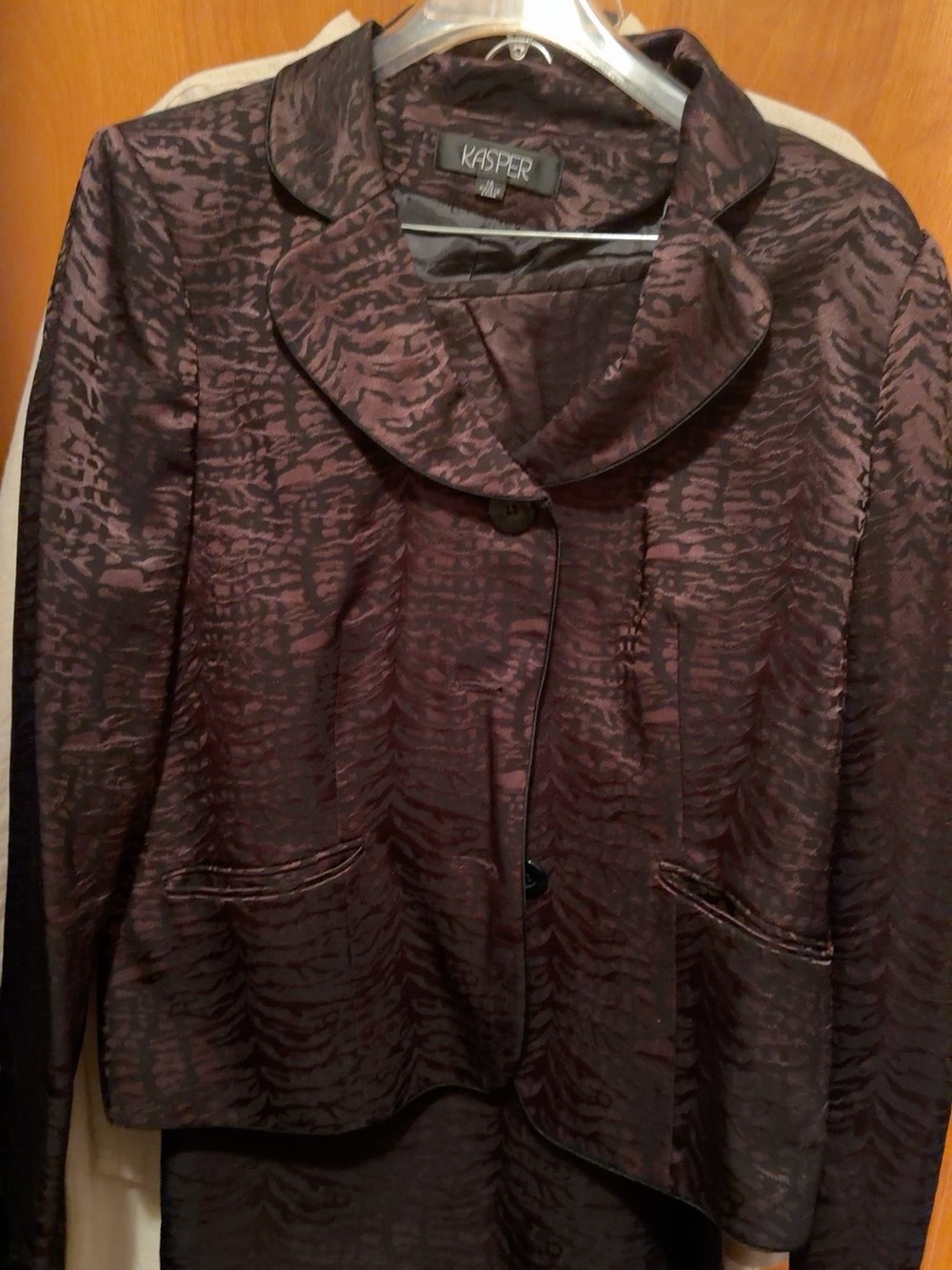 Kasper Dark Plum Patterned Women's Jacket